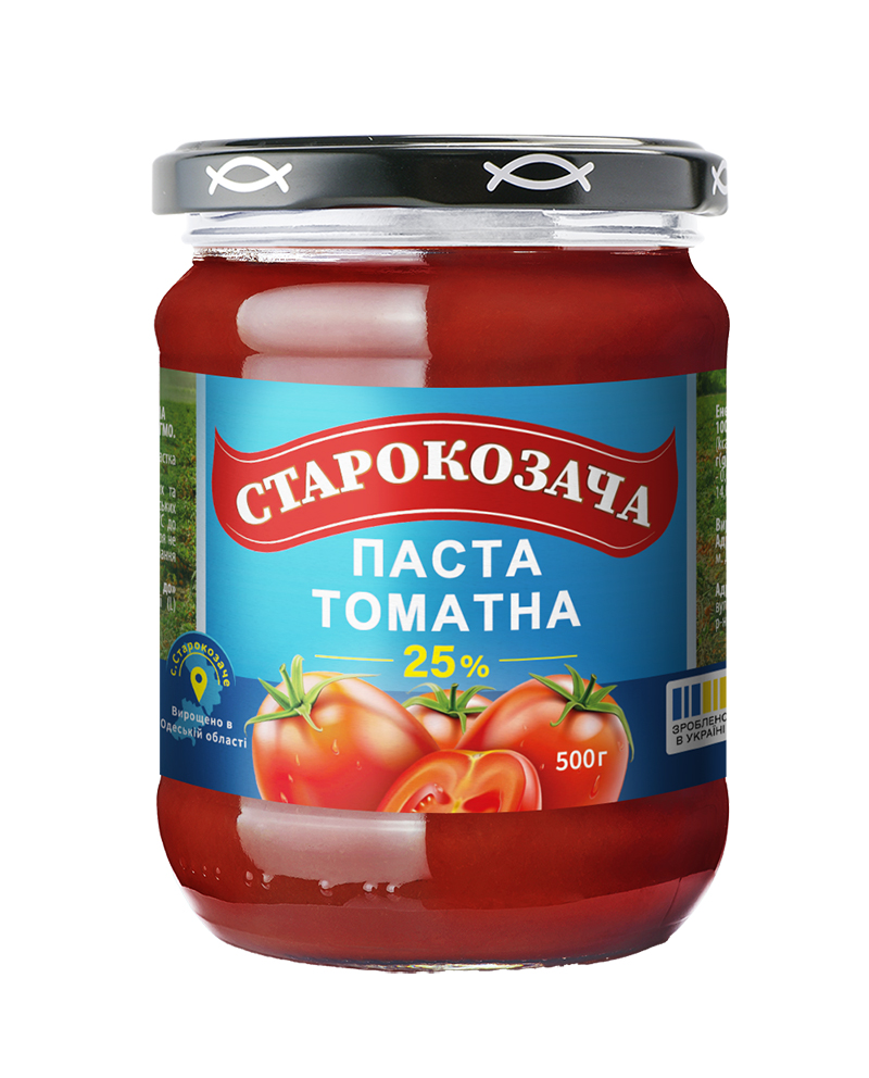 ТОМАТНА ПАСТА 25 % ДСТУ 0,500кг СТАРОКОЗАЧА